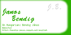 janos bendig business card