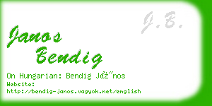janos bendig business card